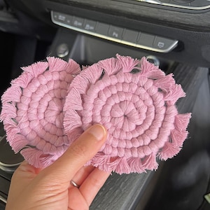 Macrame Car Coaster, Macrame Car Cup Holder, Car Coaster, Macrame Coaster, Cup Holder Coaster, Set of 2 Car Coasters, Car Decor