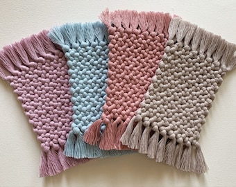 Handmade Macrame Coaster: Boho Mug Rug, Plant Coaster