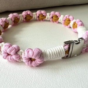 Macrame dog collar, Boho dog collar, Daisy dog collar, Macrame pet collar, Pet Supplies, Dog Gifts