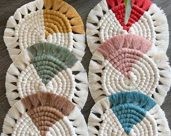 Handmade Macrame Coasters: Two-Toned Boho Decor