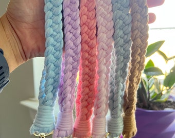Boho Macrame Braided Wristlet Keychain: Recycled Cotton