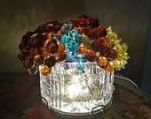 Custom Czech glass fruit lampwork handmade fruit lamp w Waterford bowl
