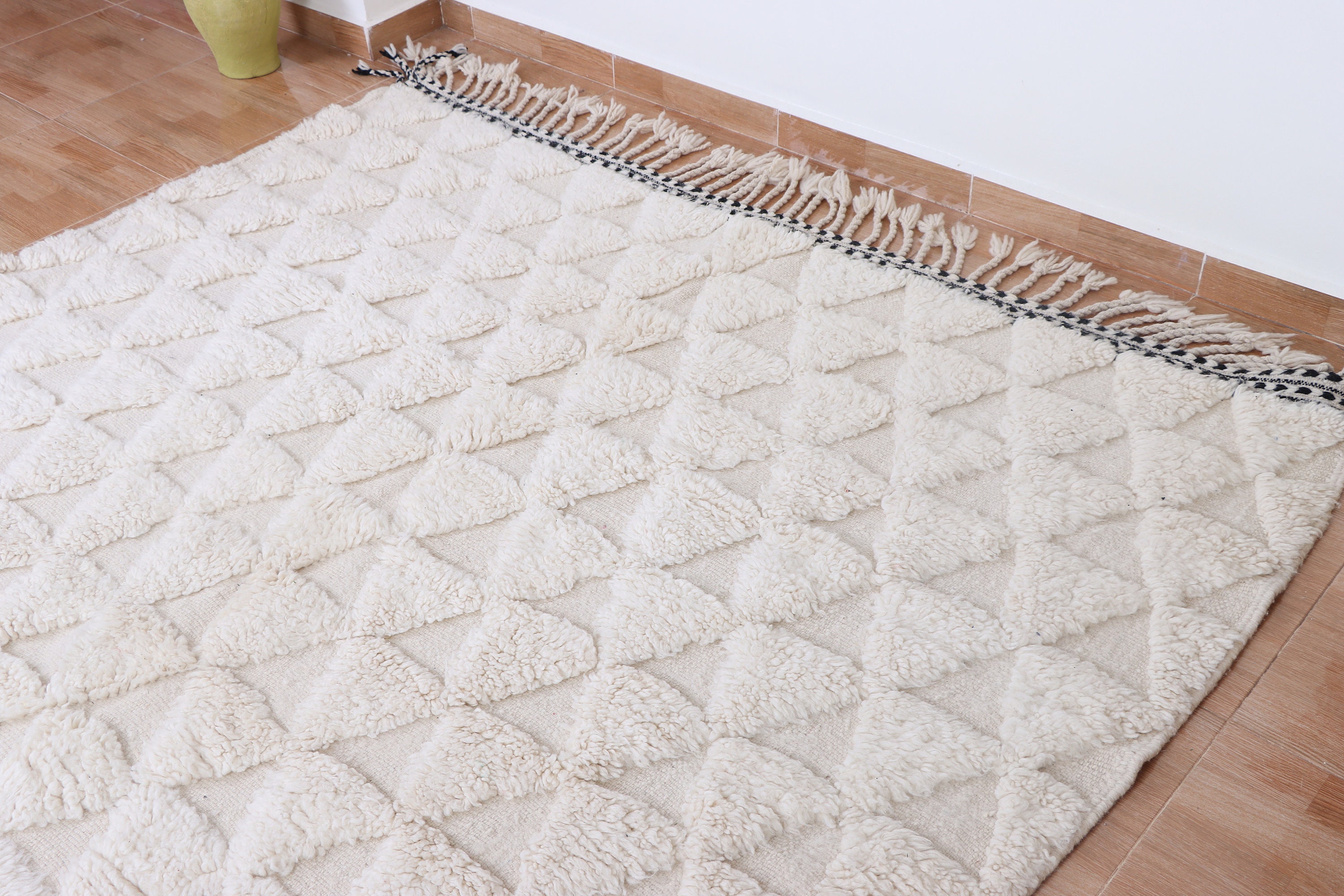 Handwoven Ivory Beni Ourain Rug: Custom Moroccan Wool Berber Rug - Etsy