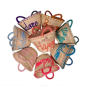 50% Rabatt Personalisierter Strohkorb, Brautduschentaschen, kundenspezifische Strohtaschen, kundenspezifische Strandtasche, gestickte Taschen