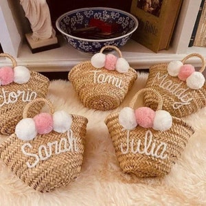 Straw bags Wedding guest gift Easter Basket Basket BACHELORETTE PARTY Bag Bridesmaid Gift Monogram basket Monogrammed bag