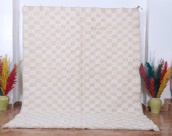 Hand Knotted Moroccan Wool Rug: Custom Beni Ourain Berber Design
