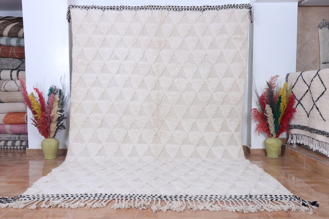 Handwoven Ivory Beni Ourain Rug: Custom Moroccan Wool Berber Rug - Etsy