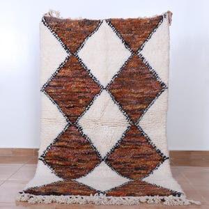 Contemporary Moroccan rug - Handmade Berber rug - Custom area rug - wool rug - Beni ourain rug - Living room rug - Moroccan rug shag