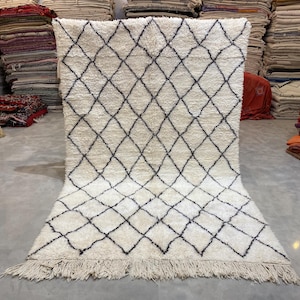 Contemporary Moroccan rug - Handmade Berber rug - Custom area rug - wool rug - Beni ourain rug - Living room rug - Moroccan rug shag