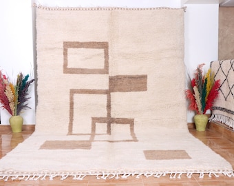 Handwoven Beni Ourain Rug: Moroccan Wool Berber Carpet