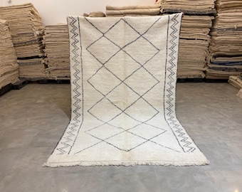 Hand Knotted Beni Ourain Rug: Moroccan Wool Berber Rug - Custom Size