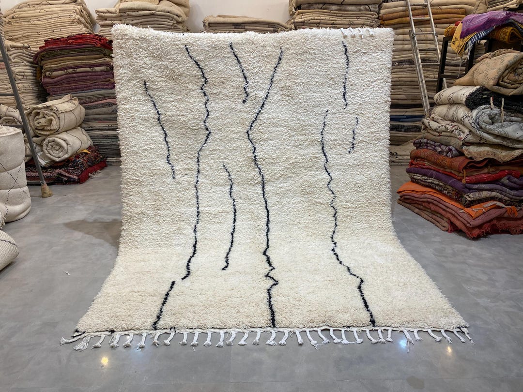 Handwoven Beni Ourain Rug: Moroccan Lamb Wool Berber Rug - Etsy