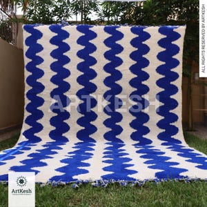 Moroccan rug blue -Berber rug - Custom moroccan rug - Beni ourain rug - Handmade rug - Plain wool rug - Solid blue rug - Custom made rugs