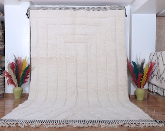 Hand Knotted Beni Ourain Rug: Moroccan Wool Berber Rug
