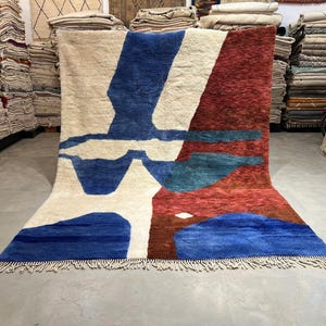 Contemporary Moroccan rug - Handmade Berber rug - Custom area rug - wool rug - Beni ourain rug - Living room rug - Moroccan rug shag