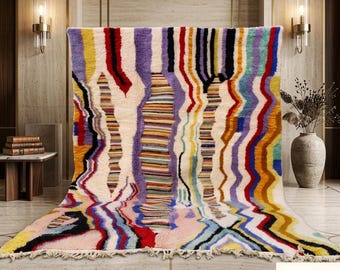 Custom Beni Ourain Wool Rug – Hand Knotted Tribal Abstract Berber Carpet