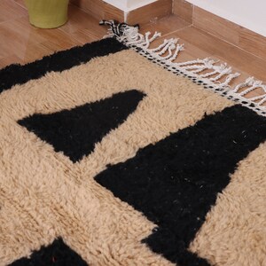 Contemporary Moroccan rug Handmade Berber rug Custom area rug wool rug Beni ourain rug Living room rug Moroccan rug shag image 8