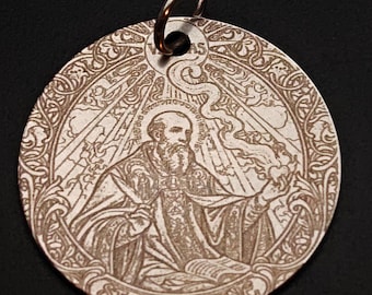 St Augustine Pendant, St Augustine Medal, Saint Augustin Collier, Sant'Agostino Medaglia