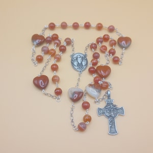 Chaplet of the holy face of Jesus, holy face chaplet, sacred heart chaplet inside holy face chaplet, sacred heart chaplet, sardonyx & jasper
