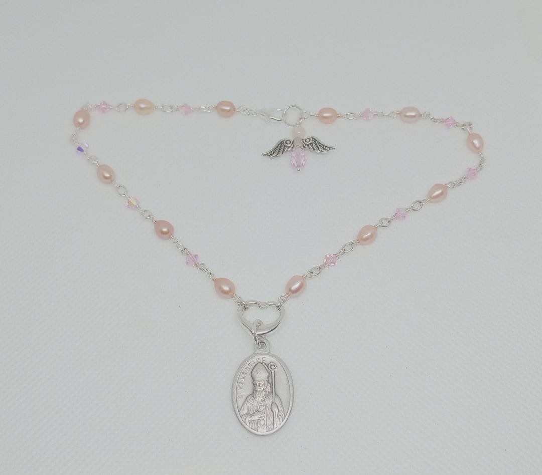 Saint Medal Saint Valentine Necklace Etsy