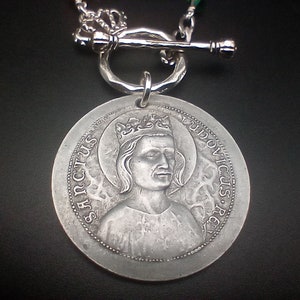 St. Louis ix Halskette, Collier de Saint Louis ix, antike Medaille, alte Médaille, die Brustpanzer-Edelstein-Halskette von Aron