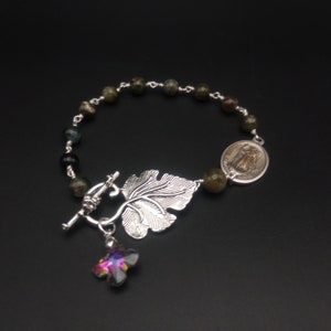 Rosary Bracelet - St Raphael Bracelet, Green Tourmaline