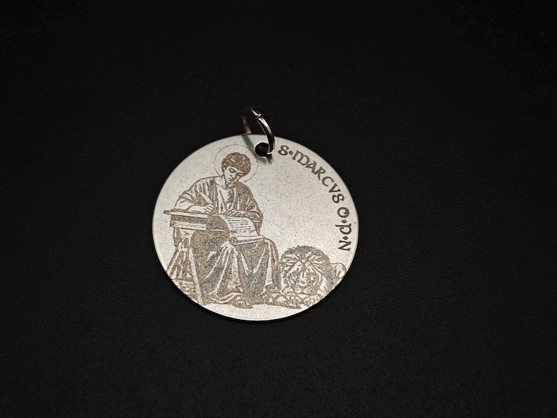 Personalized Stainless Steel St Mark Medal - Engraved Saint Pendant - Etsy