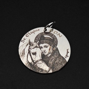 Personalized St. Eligius Medal: Stainless Steel Patron Saint of Goldsmiths