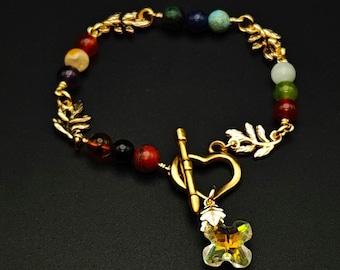 Aaron&#39;s Breastplate Bracelet: Gemstone 14k Gold Plated Bracelet