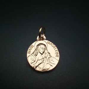 Gold Plated Saint Mary Magdalene Medal Pendant (1.3 cm)