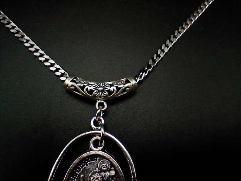 Saint Necklace St Christopher Personalized, Saint Christopher Necklace
