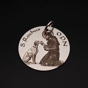 Personalized St Rocco Stainless Steel Pendant Necklace