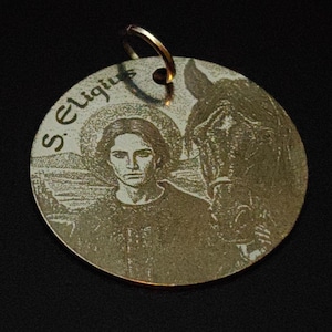 St Eligius medal, Médaille de St Eloi, Stainless Steel Personalized Saint Eligius Pendant or Necklace