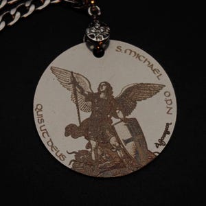 Engraved St. Michael Medal: Stainless Steel Necklace Keychain - Limited Edition