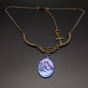 St Alphonsus Bronze Necklace: Religious Medal, Adjustable Chain