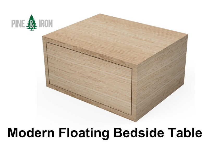 Modern Floating Bedside Table Woodworking Plans Etsy
