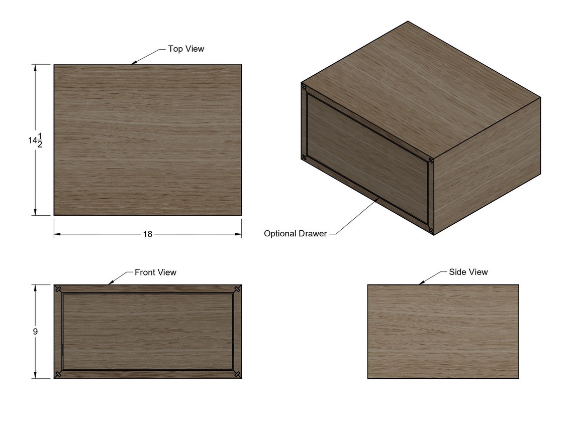 Modern Floating Bedside Table Woodworking Plans Etsy