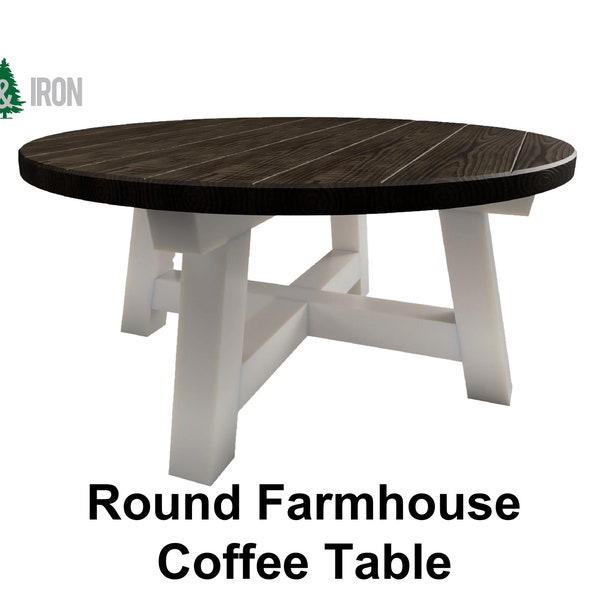 Round Farmhouse Coffee Table Woodworking Plans