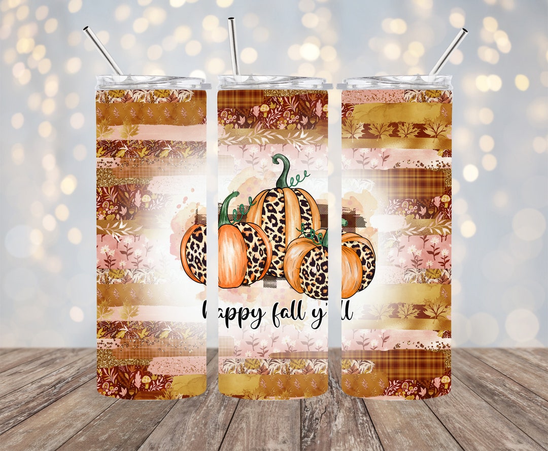 Happy Fall Yall Autumn Plaid Tumbler Sublimation Transfer - Etsy