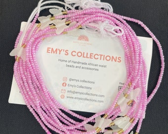 Peach Glow in the dark waist beads | African beads| weight tracker| waist chain| Women| belly chain| waist beads| African Jewelry| waistbead