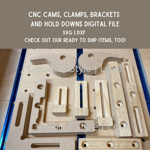 CNC Hold Down Clamps and Cams, Straight and Corner Brackets for Spoilboard  (2-inch Spacing) - Digital | SVG + DXF | Our Favorite!