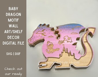 Motivo de dragón bebé / SVG + DXF para descargar
