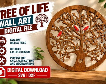 Lebensbaum | SVG + DXF | Digitaler Download