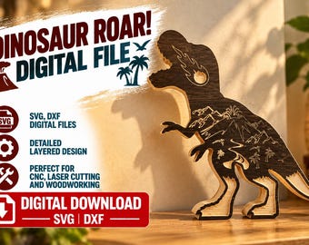 Dinosaurier-Motiv + Historische Szenen | SVG + DXF zum Download