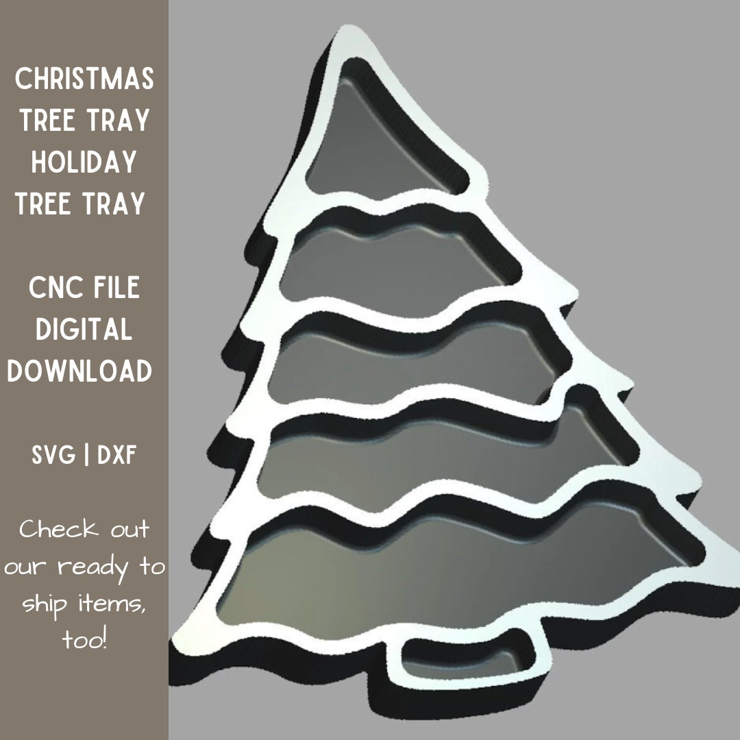 Christmas Tree Tray Holiday Tree Tray CNC File Digital Download DXF SVG
