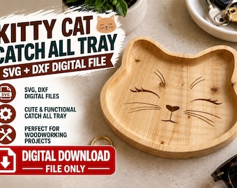 Katzen-Auffangschale | SVG + DXF | Digitaler Download