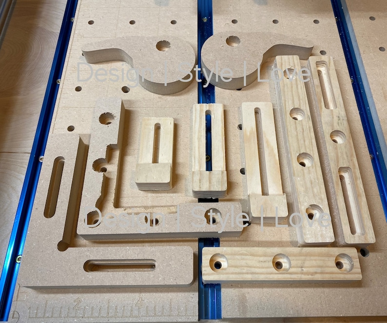 CNC Spoilboards / Wasteboard, Cams, and Clamps Digital SVG DXF Many Options image 2