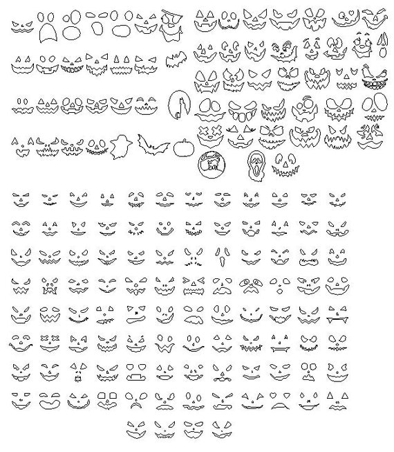 Halloween Faces SVG | Etsy