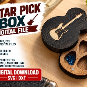 Guitar Pick Holder | CNC File for Digital Download - SVG + DXF
