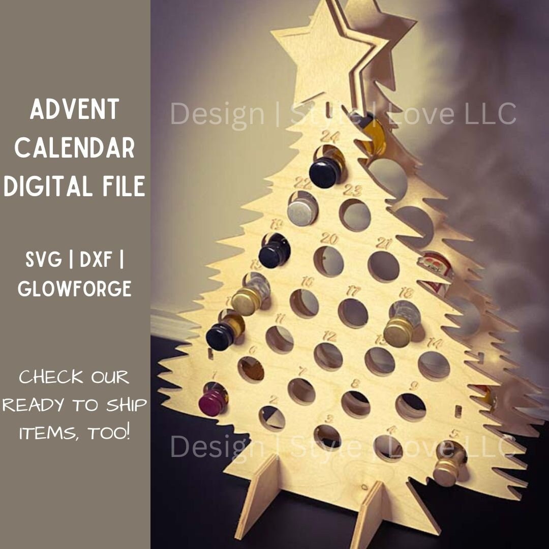 Wooden Tree Advent Calendar Christmas Tree Wooden Advent Calendar